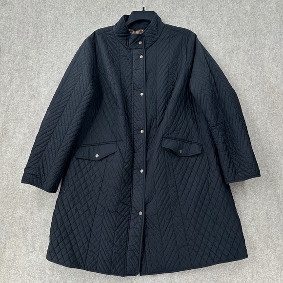 Talbots‎ Coat Quilted Jacket Puffer Long 14W Lightweight Pacckable Long Line - Picture 1 of 10